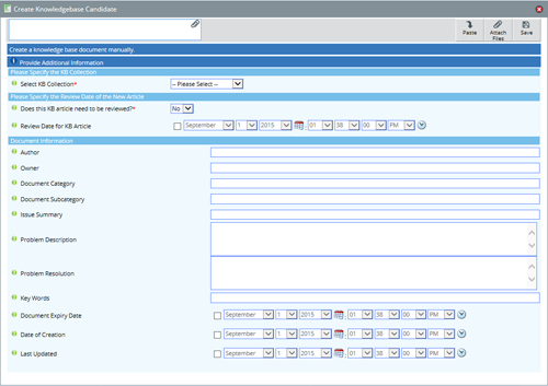 Knowledge management self service software