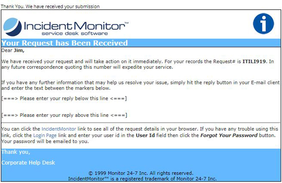 service desk software notification